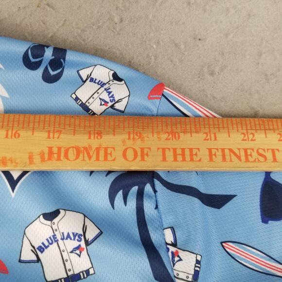 Toronto Blue Jays Shirt Mens XL Blue MLB Baseball Hawaiian Button Up Tropical - Picture 12 of 16